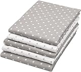ZOLLNER Paquete de 5 muselinas para bebé algodón, 80x80 cm, con Estrellas