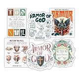 Pack 6 Ephesians 6 13 Put On The Full Armor of God Sticker 3 Inches Bible Verse, Christian, Waterproof Vinyl Sticker