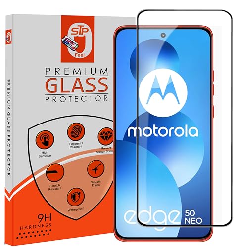 Image of STP FEEL Premium HD+ Tempered Glass Screen Protector Guard Compatible For Motorola Edge 50 Neo 5G (6.4 Inch, Pack of 1) | Edge to Edge Coverage With Easy to installation kit for Smartphone