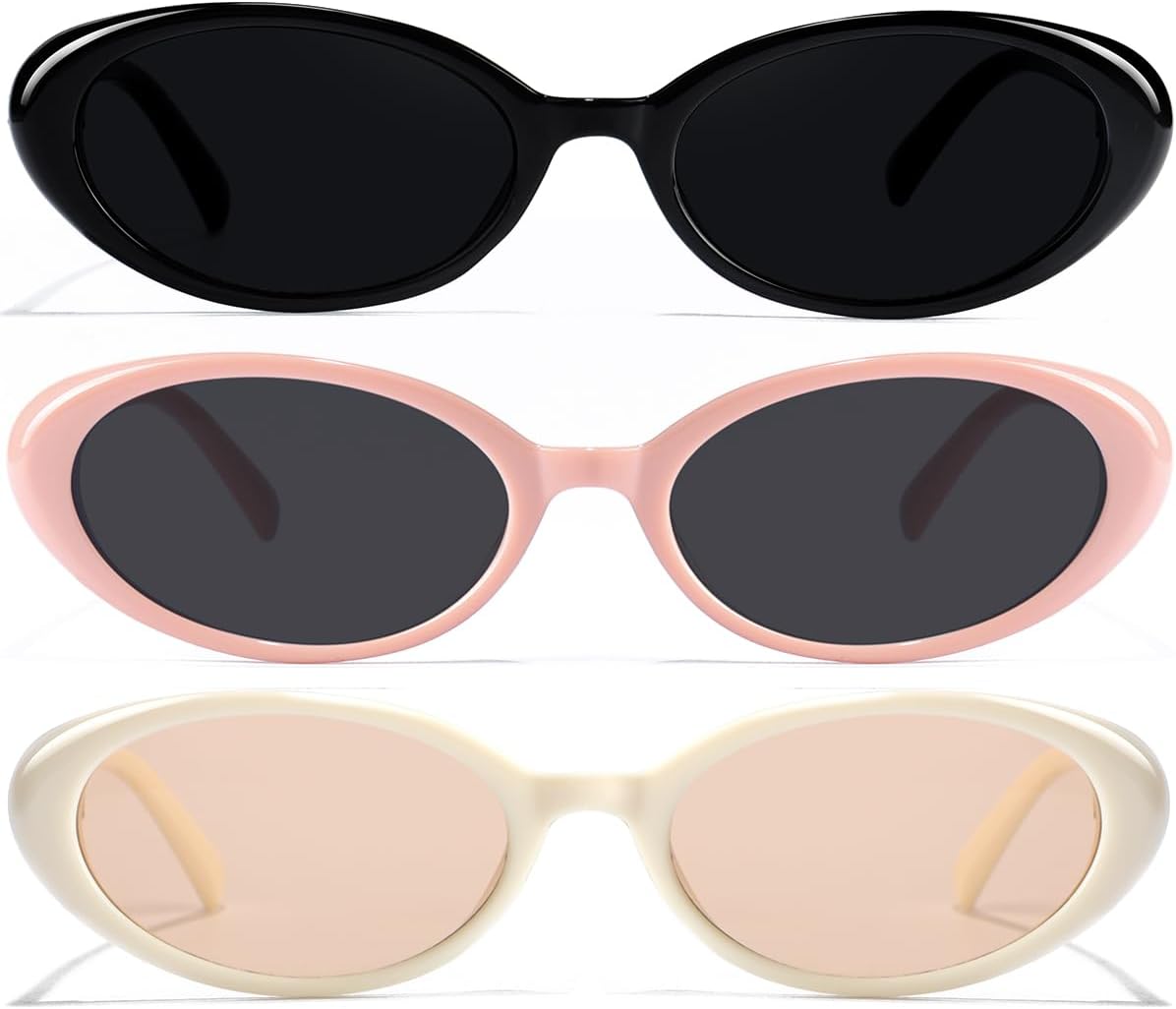 Retro Oval Sunglasses for Women Men UV400 Protection 90s Sunnies Vintage Small Frame Lightweight Sun Glasses - Image 5