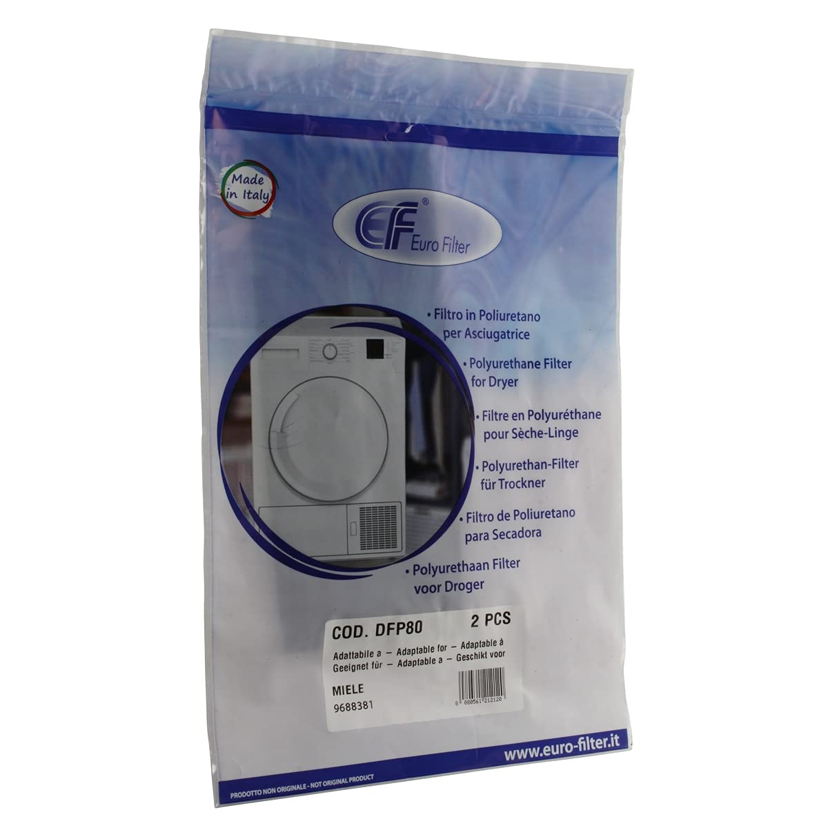 Paxanpax PLD909 Compatible for Miele T8000, T9000 Series Tumble Dryer Small Filters (Pack of 2)