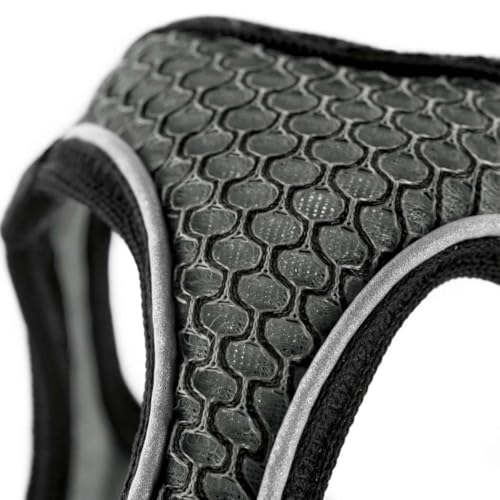 HUNTER Hundegeschirr HILO COMFORT, Farbe: anthrazit, Easy Step-In Geschirr für kleine bis mittlere Hunde, mit Netzmaterial, reflektierende Elemente, angenehm leicht, modernes Design Größe: S