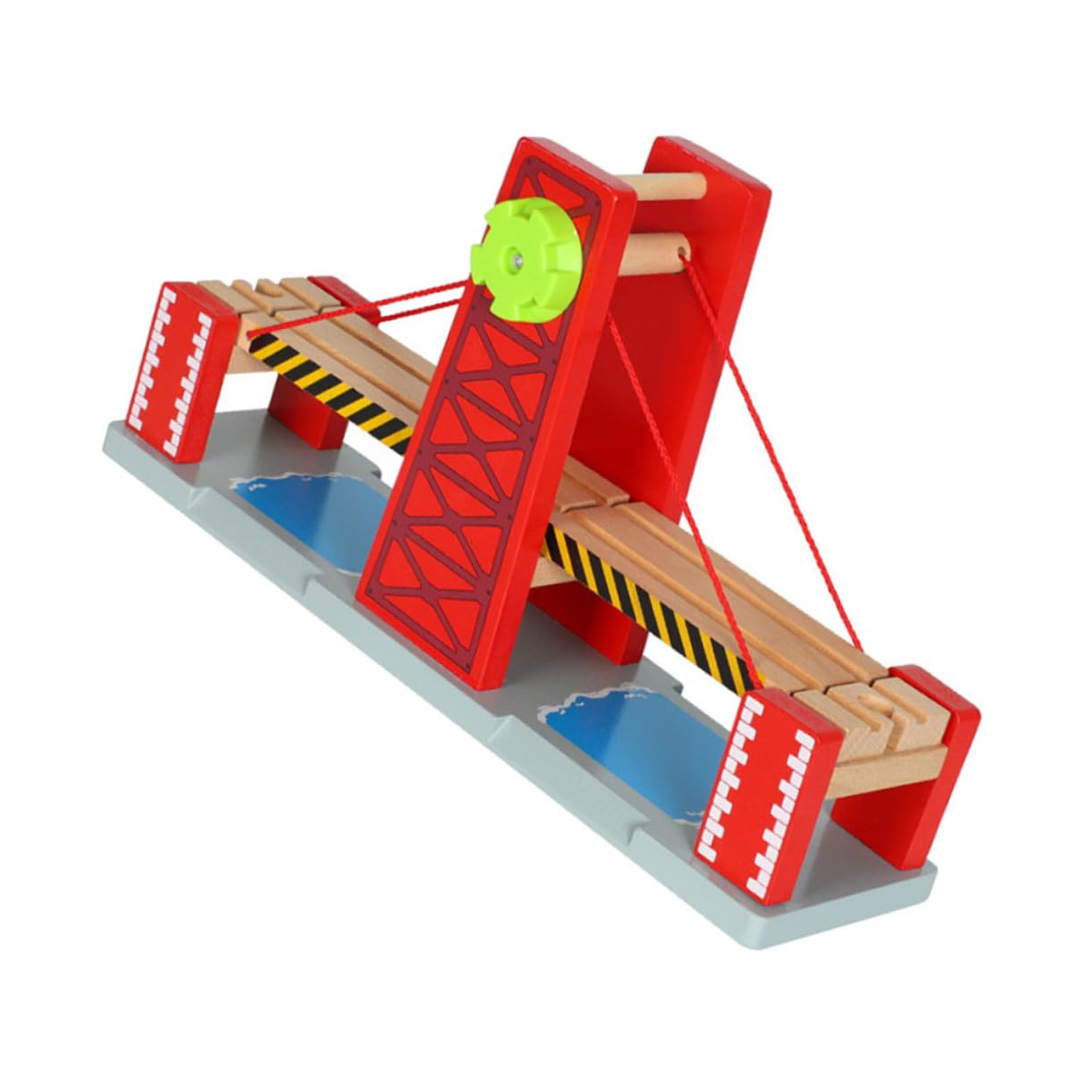 Ponte Levatoio per Trenino in Legno e Plastica, Set Rosso