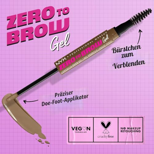 Nyx Professional Makeup Langanhaltendes und flüssiges Augenbrauengel, Für einen natürlichen Look und bis zu 2 Tage Halt… – Ansicht 2
