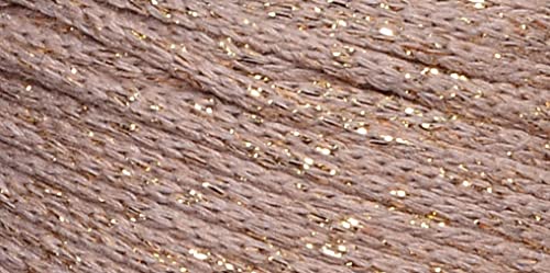 Lukche Cotton And Polyester Shiny Macrame Cord 3Mm 224 Yards, 75% Cotton, 25% Metallic Polyester, Colorful Crochet Macrame Bag Craft For Wall Hangers, Bags, Bottom Plates, Carpets (Brown Gold) #TOP2