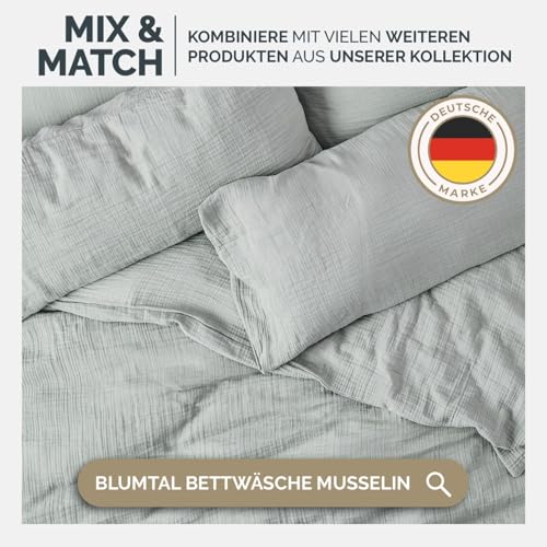 Blumtal Tagesdecke Baumwolle 150x200 cm - Musselin Decke Oeko-TEX zert. - Bettüberwurf 150x200 - Couch Überwurf - leichte Kuscheldecke Baumwolle 100% - Couchdecke Überwurf - Throw Blanket Ivory