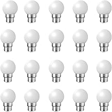 B22 Bayonet Light Bulbs - Pack of 20 LED Festoon Bulbs 2W (20W Equivalent), Golfball Energy Saving Bulb, BC Party Small Mini Bulbs, Warm White