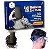 Self Haircut Kit for Men | 2Pcs SelfCut Guide for Men: Neckline Shaving Template & Fade Guide | Adjustable Size Hair Fade Tool & Stable Neck Line Up Tool | Hair Cut for Kids & Seniors