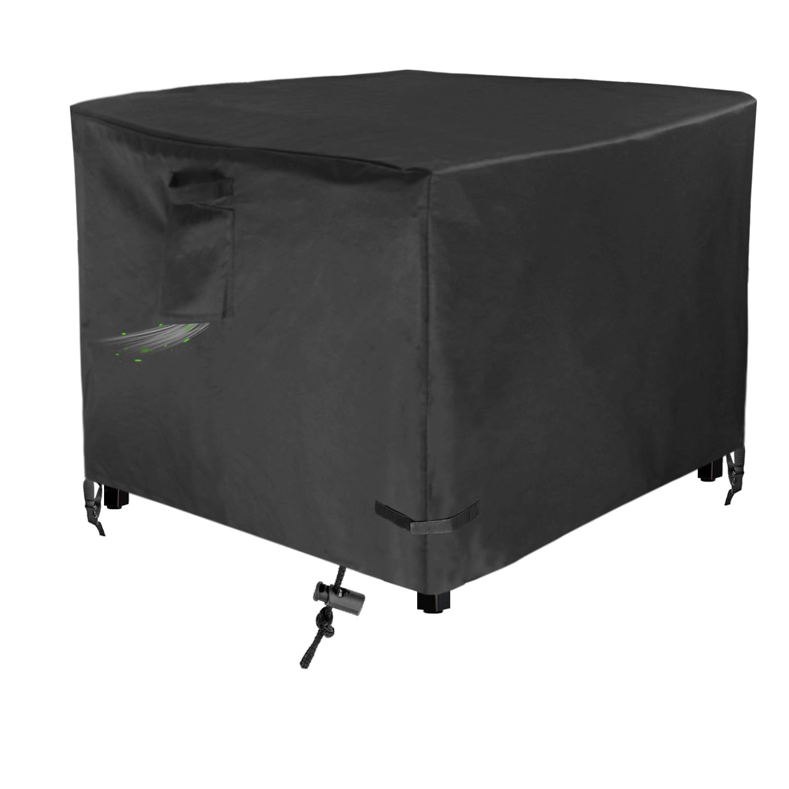 Square 36 Inch Gas Fire Pit Cover 36"L x 36"W x 24"H Waterproof Heavy duty Outdoor Cover for Patio Firepit Table, Black