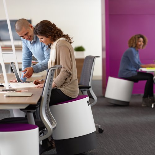 Image of Steelcase Turnstone Canary Fabric Chair, White
