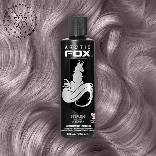 Image of ARCTIC FOX Sterling Semi-Permanent Hair Dye - Vegan Silver Toner - 2x8 oz