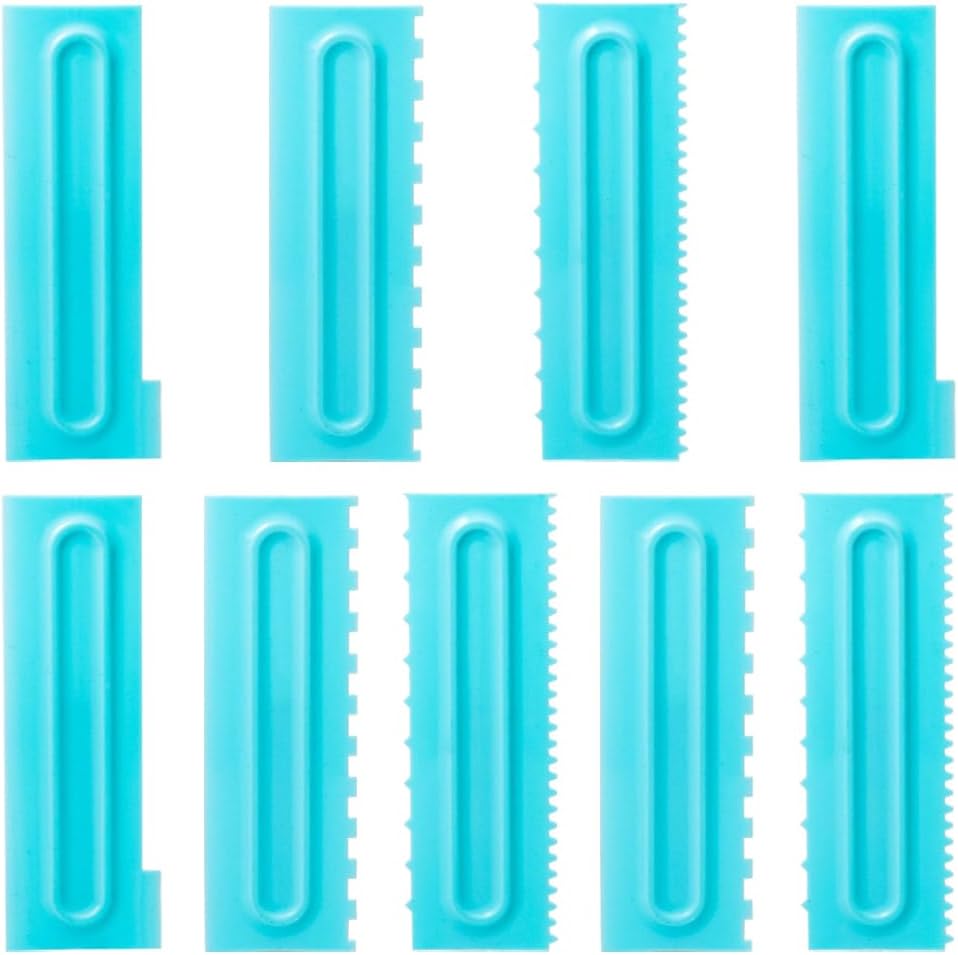 Happyyami 9pcs Cake Comb Scraper: Cake Decorating Scraper Smoother - Fondant Smoother Icing Tools - Cream Baking Decorating For Diy Pastries Desserts