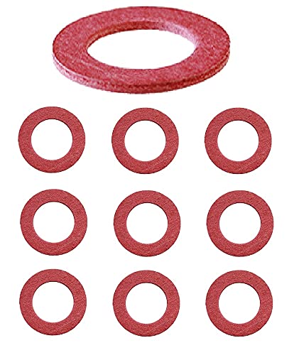 Image of TERF® M20 Red Fiber Flat Washer M20 (20mm) Fiber Washers for Electric Insulation Automotive usage Glazing Lighting Marine usage Plumbing Sealing - Pack of 10
