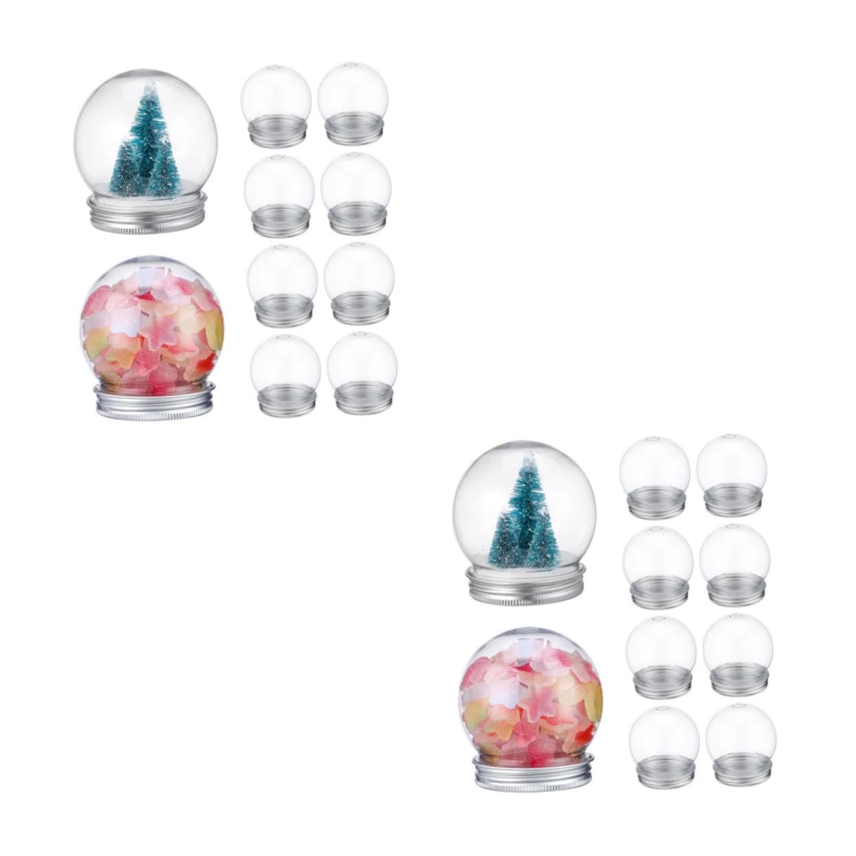 Manualidades de Navidad sin roturas usando 20 piezas rellenables transparentes con tapa rígida