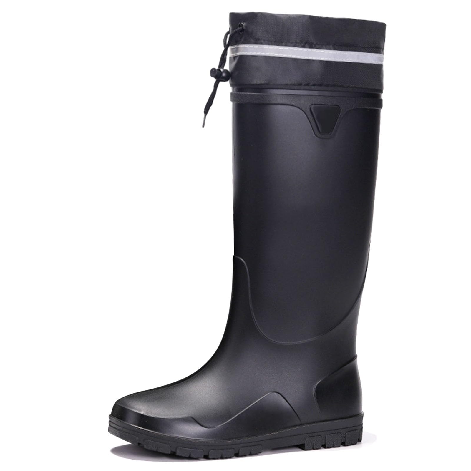 Genérico Botas Agua Hombre - Botas Lluvia Caña Alta Reflectantes Antideslizantes Hombre Viaje Construcción Senderismo Calzado Acuático Goma Impermeable