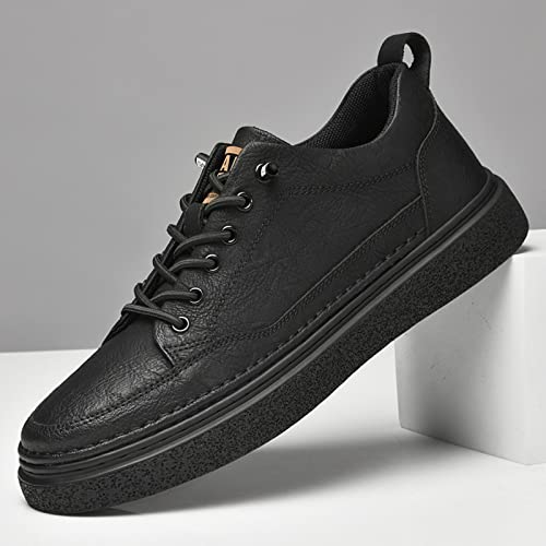 Mens Invisible Height Increasing Sneakers Cowhide Leather Moccasin Lace Up Elevator Dress Shoes - Extra 1.96 Inches Taller4