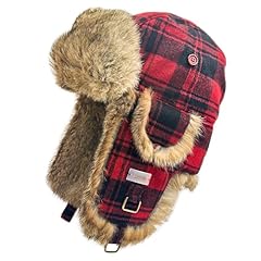 Red Black Plaid Rabbit Fur