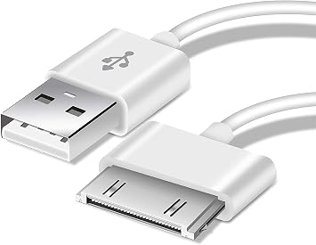 DV USB Sync and Charging Data Cable compatible with iPhone 4/4s, 3G/3GS, iPad 1/2/3, 30-Pin Cables Charger Lead - 1M White