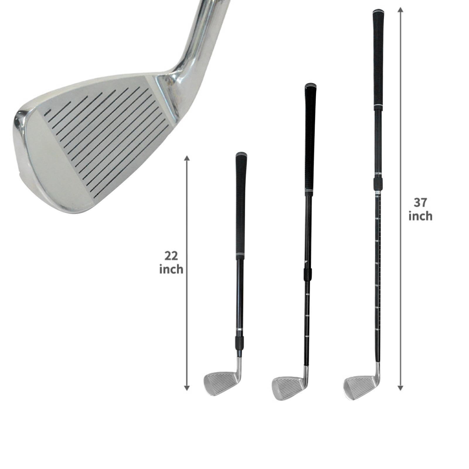 predolo Palo de Práctica de Golf con Varilla Retráctil, Ajustable de 22" a 37", Empuñadura de Goma Antideslizante, Wedge de Golf para Hombres Y