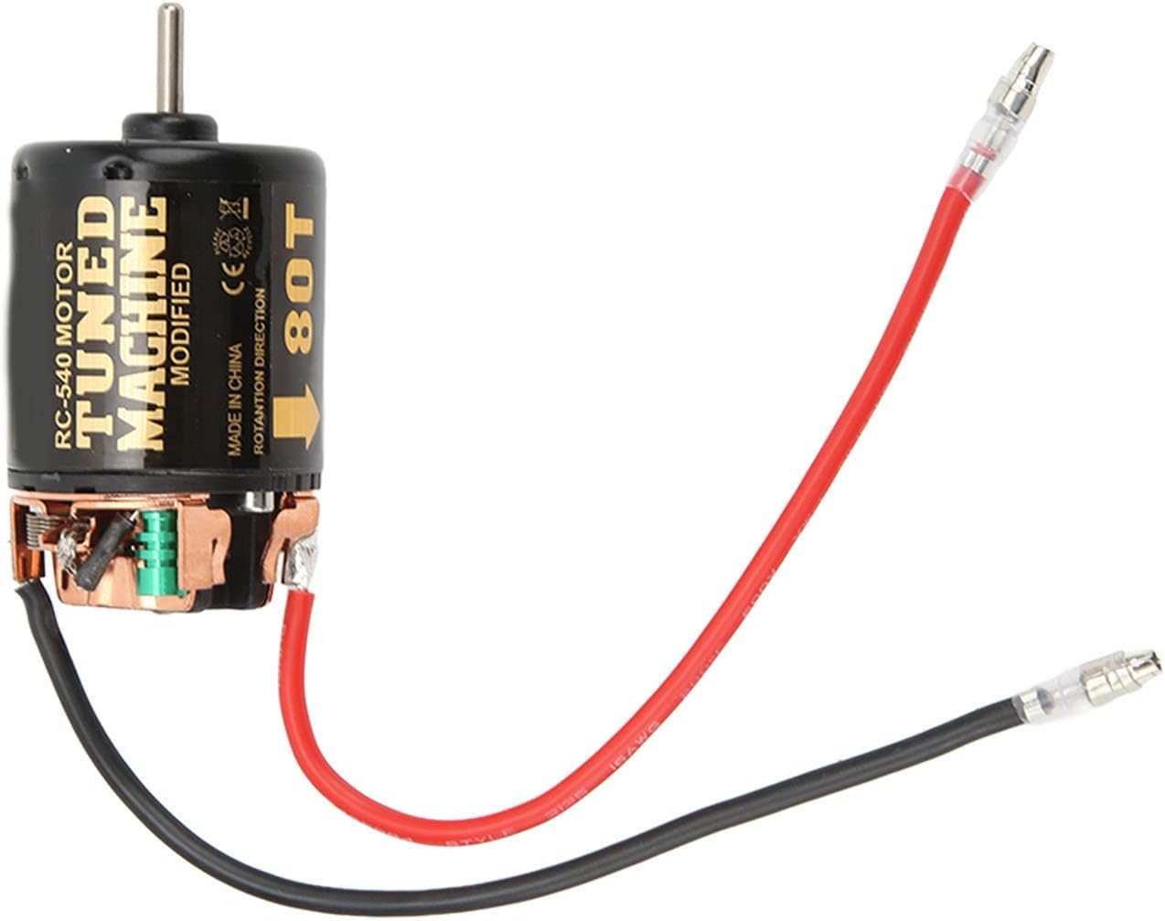 Pilipane RC 540 Brushed Motor High Power 80T 540 Brushed Motor with Strong Magnetic Force for 1/10 RC Car Upgrade Parts Accessories Black 36x65mm