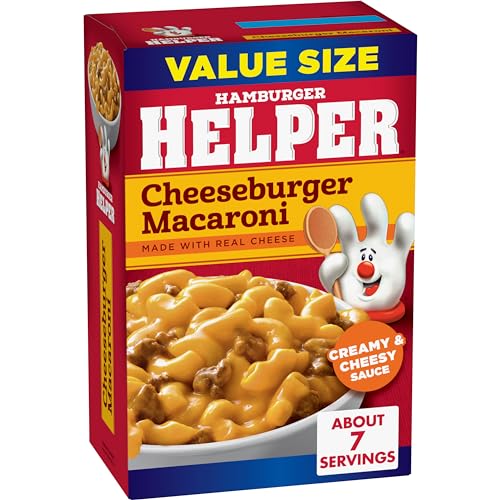 Image of Hamburger Helper Cheeseburger Macaroni Value Size Pasta Meal (10.6 oz - 6 Pack) No Artificial Flavors, Ready in 3 Easy Steps, Quick Meals for Midweek Dinners, Busy Evenings & Families On-the-Go