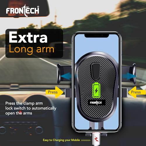 Image of FRONTECH 360 Rotating Car Phone Holder-One-Hand Operation, Anti-Slip Silicone Pad, Adjustable Angle & Height, Strong Sticky Gel Pad- Universal Compatibility for All Phones (CCH-0011)
