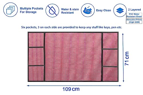 Image of Stylista Refridgerator top Cover Suitable for Samsung RR21C2F24UZ /HL, 189 Liter Fridge, Dimension (WXD) 71x109 CM, Pin Check Pattern Pink