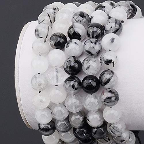 Massive Beads Adjustable Braided Macrame Bracelet Tourmaline Quartz 8Mm (Tourmaline Quartz) #TOP2