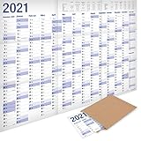 Yohmoe® XXL Jahresplaner 2021 Wandkalender (100 x 70 cm) GEFALZT in Poster Größe. Querformat, gefaltet - Wandplaner, Jahreskalender, Plakatkalender. 1 Stück