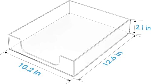 Miniatura 8 de MaxGear - Juego de 2 bandejas de baño de madera, bandeja de inodoro y bandeja de acrílico para cartas, bandeja de escritorio, bandeja de papel,