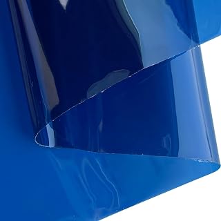 ONEART | 12 Gauge Clear Tinted Plastic Vinyl, 16"x48" See Through Vinyl Fabric-Navy Blue