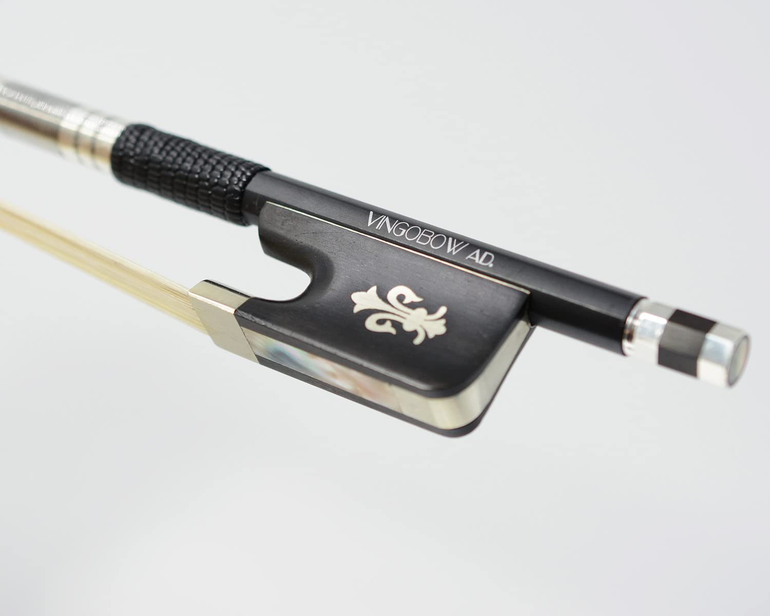 Carbon Fiber Cello Bow Natural Horsehair Unique Design with Ebony Fleur-de-Lis Frog