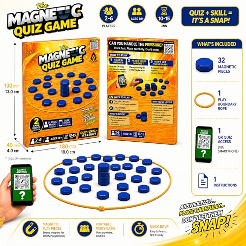 Evapure Magnetic Quiz Game Board Game with QR Code Questions, 1000 Quiz Challenges, Strategy Magnetic Tabletop Game for Adults & Families, 2-6 Players, Fast Thinking Party Game, Ages 4+ - Image 3
