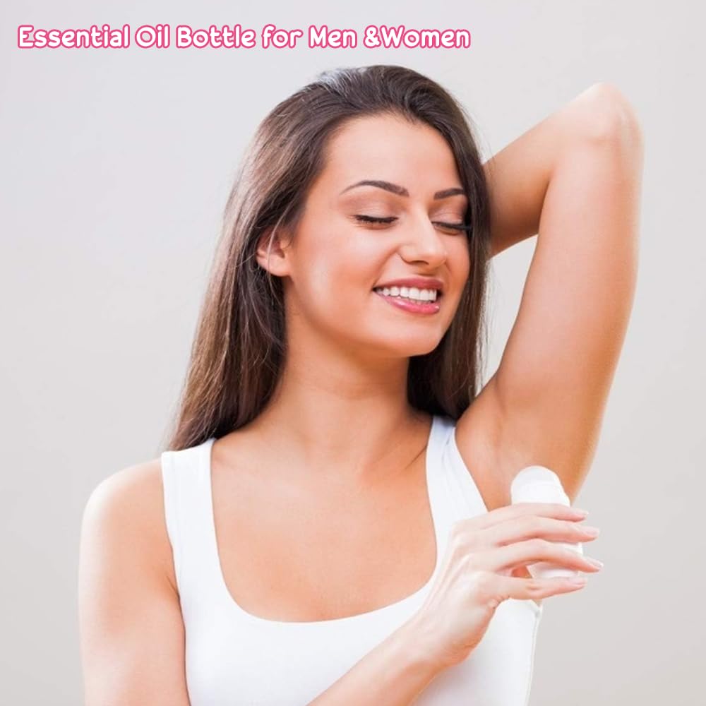 COSIDEA Leere Roll-On Flaschen 50ml - 5er Set Glas Mit Applikator Für Öle & Deos