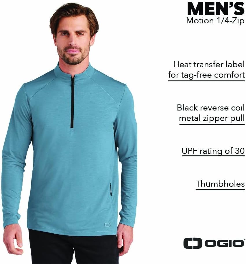 OGIO Unisex Motion Quarter Zip | Moisture Wicking Workout Top for Men & Women, Athletic Long Sleeve Pullover - Image 4