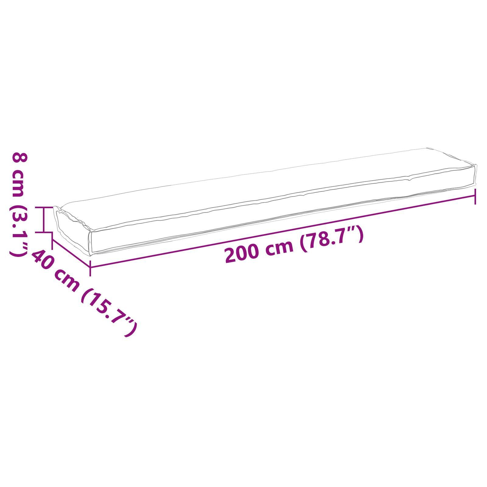 Tropikalna poduszka na ławkę w dżungli 200 x 40 x 8 cm tkanina Oxford ze zdejmowaną poszewką i kwiatowym wzorem do użytku na zewnątrz i wewnątrz, trwały materiał poliestrowy