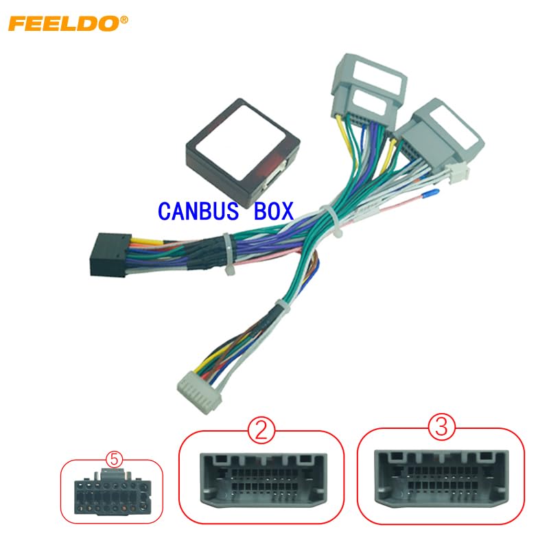 Car for Audio Wiring Harness with Canbus Box for Dodge Ram for Jeep Cherokee Wrangler 16pin DVD Stereo Installation Wire Adapter - (Color Name: CANBUS Box Harness)
