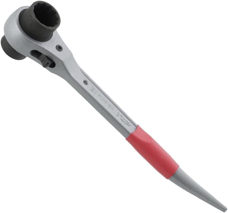 TOP Aluminum Short Ratchet Wrench 0.7 x 0.7 inches (17 x 19 mm), Grip Color, Blue, RM-17x19A, Tsubame Sanjo, Made in Japan