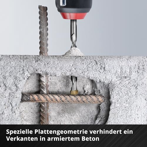 Original Einhell 7-tlg. SDS Plus Hammerbohrer-Set, 160 mm (aus 40Cr Werkzeugstahl mit vierschneidiger Hartmetallplatte, Zentrierspitze, für Renovierungs- oder betonbezogene Befestigungsarbeiten)