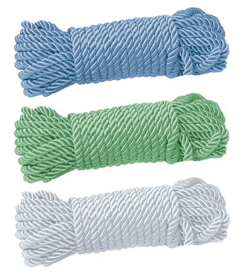 Multi-Purpose Twine Silk Touch Polyester Nylon Twisted Braided Rope for Crafts, Cargo, Tie-Downs, Marine, Camping, Swings (10 Meter Each) (Light Blue and Light Green and White)…