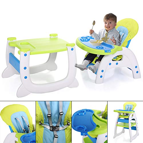 Sandinrayli 3 In 1 High Chair, Portable High Chairs For Babies, Easy To Clean Baby Feeding Chair With 3 Position Adjustment, Plastic Baby Eating Chair With Detachable Double Trays #TOP3