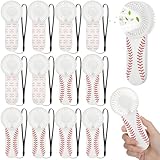 WILLBOND 12 Pcs Baseball Party Favors Mini Handheld Fan Bulk Small Personal Portable Fans with Lanyard for Baseball Goodie Bags Stuffers Team Gift Party Decorations Outdoor Sport, Battery Not Include