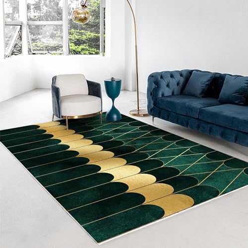 Tapis antidérapant géométrique lavable et durable pour salon