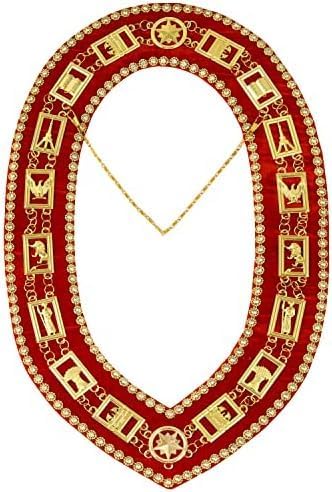Masonic es of Jericho Women's Chain Collar, HOJ COLLAR, WITH Rhinestones
