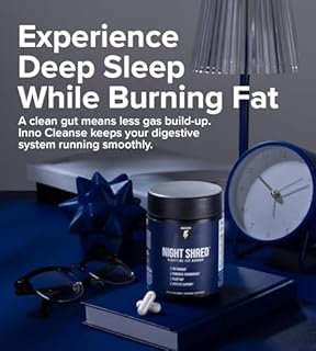 InnoSupps Night Shred Fat Burner and Natural Sleep Support | Ashwaganda, 5-HTP, CLA, Melatonin | Appetite Suppressant | Weight Loss Support Nighttime Fat Burning (60 Vegetarian Capsules)