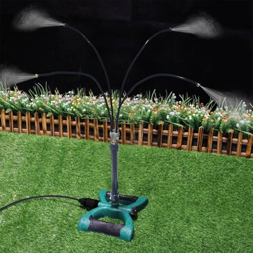 Image of HASTHIP 10 Meters Misting System, Water Sprinkler for Garden, Flexible Multi-Nozzle Water Spraying, Garden Cooling System, Irrigation System for Plants for Patio, Garden, Backyard