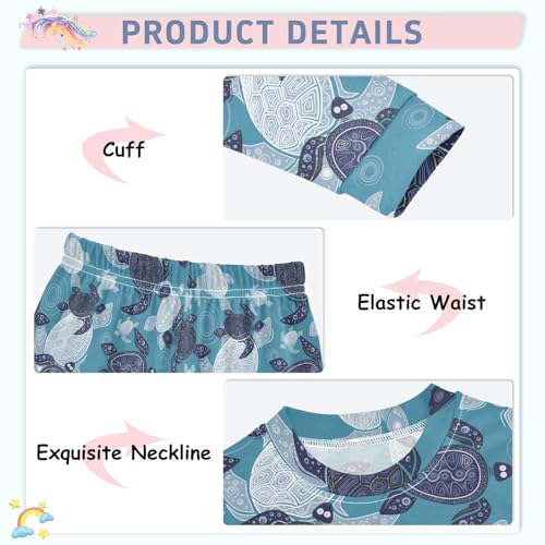 Cotton Pajamas Set 2 Piece Soft Comfy Sea Turtles Pjs Long Sleeve Lounge Sleepwear4