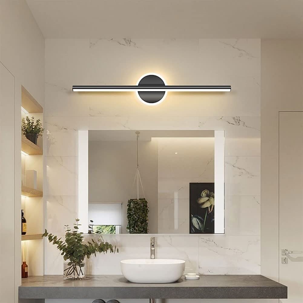 Applique Murale à LED pour Miroir de Salle de Bain, éclairage linéaire pour Miroir de courtoisie, Lampe Murale Noire pour Miroir de Maquillage, luminaire Avant au-Dessus de l'armoire à miroi