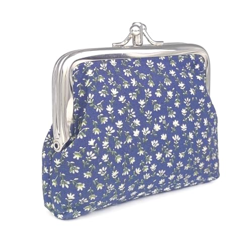 Image of Cute Floral Buckle Coin Purses Vintage Pouch Kiss-lock Change Purse Wallets (11)