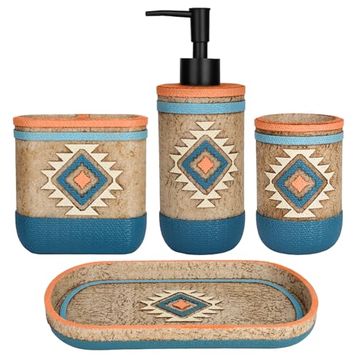 Bathroom Accessory Sets 4PCs Bathroom Set Complete Tribal Home Decor